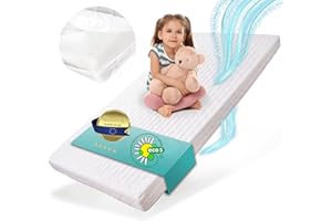 ‎ALCUBE Alcube Kindermatratze 80 x 160 cm für Kinderbett mit Spannbettlaken punktelastischer Kaltschaum Kinder und Jugend Schaumkernmatratze 160 x 80 cm, waschbarer Bezug