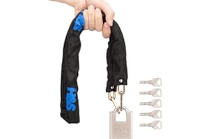 H&S Heavy Duty Motorbike Lock with Padlock | 6mm x 1.2m | Motorcycle & Scooter Lock with Security Chain | 2m Bike Locks High Security | Strong Chain & Locking Padlock (6mm Dia x 1200mm Length)