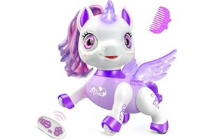 Britik Einhorn Roboter Kinder Ferngesteuerter Einhorn Spielzeug Interaktiver Pets Robot Kinderspielzeug Geburtstag Geschenke für Kinder 3-12 Jahre Mädchen Junge Spielzeug ab 3 Jahre