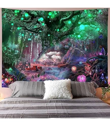Sophia-Art Indiase mandala, hippie wandtapijten, unieke Indiase wandtapijt, hippie mandala mooie handgemaakte sprei wanddecoratie koningin tapijt (gele drietand, 220 x 238 cm