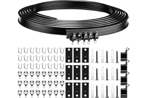 JETEC 3 Metros Riel Flexible Curvo de Cortina de Techo Pista Curva Blanda de Ventanas para Montaje de Cortina de Techo con Sistema de Pista de Cortina Separador de Cuarto, Riel Techo (Negro)