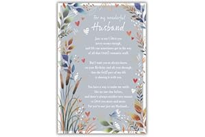 IC&G, INTERNATIONAL CARDS & GIFTS IC&G Birthday Card for Husband - Sentimental Wording & Floral Dragonfly Design - Foil Finish - Stylish Birthday Greeting Card for my Wonderful Husband - For Him