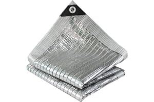 AWSAD Rete Ombreggiante Telo di Alluminio Riflettente all'75% Telo Ombreggiante con Occhielli Panno Ombreggiante in Alluminio Riflettente Bordo Rinforzato (Color : Silver, Size : 5x8m(16.4x26.2ft))