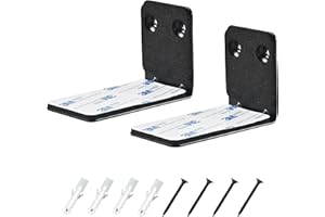 Hi-ERA 2 Pack SoundBar Wall Mount with Anti-Drop Design, Secure Mounting Bracket for Samsung, LG, Vizio, Sony, Bose Soundbar Mount Shelf Under TV with Hardware Kit - Black