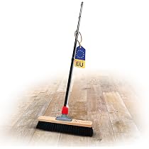 Novaliv Saalbesen-Set – 40 Cm Naturhaar, Teleskopstiel, Handfeger & Kehrblech, Rosshaar Schwarz