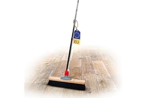 ‎NOVALIV Novaliv Saalbesen 40 cm mit Stiel Borsten Kunstborsten Besen fein mit stiel Ideal als Werkstattbesen Hallenbesen Industriebesen Hausbesen Kehrbesen Zimmerbesen Haarbesen Terassenbesen Besen weich