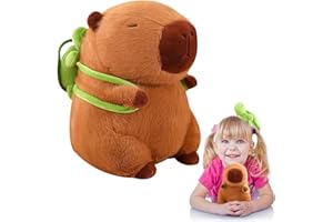 Edencomer Capybara Plush, Cute Capybara Plush Toy with Turtle Backpack, Realistic Soft Stuffed Animal Plush Toy, Capybara Plushie Pillow Gift for Boys Girls Women
