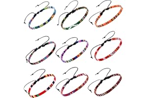 NMBCH Fußkettchen Bunte Geflochtene Seil, 9 Stück Boho Fußkettchen Set, Handmade Strand Schmuck Verstellbar, Wasserfest & Verstellbar, Surfer Fußband Stoff, Fußband Herren & Damen Armbänder