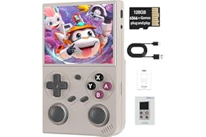 NEXASYMPHY G350 Retro Handheld Gaming Console: 2025 New 3.5" IPS Screen Linux OS System Built-in 6300+ Classic Games Retro Video Game Console, 128G TF Card (Grey)
