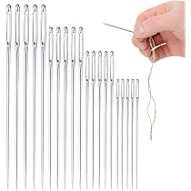 Aiguilles à Coudre à Grands Yeux – Lot De 12 En Acier Inoxydable, émoussées, Avec Tube De Rangement