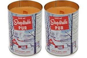 MapleFarm - 2x Candele al profumo di sciroppo d'acero in lattina tradizionale Canadese. Stoppino in legno. Maple syrup candle iconic can.