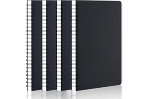 Yarotm Carnet A5 Feuille Blanche - Lot de 4 Cahiers de Dessin Sketchbook - 100g/m² Papier 120 Pages Blanc Notebook Spirale - Kraft Noir Couverture Rigide Carnets Croquis a5 Page Blanche