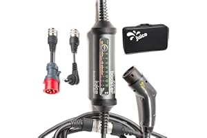 ‎SMART JUICE Juice Booster 2 Basic Set CH, Mobile Wallbox 22kW Installationsfrei, Ladegerät für BEV mit Typ 2 Ladekabel E Auto, Leicht & Flexibel, IP67 Wasserdicht, Inkl. Adapter CEE32 Rot 3-Phasig + T13 (CH)