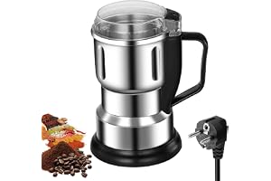 Spannmålskvarn, multifunktionell, kryddkvarn, ultrafin kaffekvarn, kvarn, pulveriserare, kaffebönpulveriserare med blad av ro
