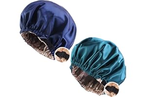 JUIMTIEN Satin Schlafhaube Haar Mütze Mädchen Seidenmütze,Damen Lange Satin Mütze Schlafhaube Extra Große Satin Haarhaube Doppellagig Verstellbare schlafhaube haare schützen