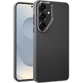 Teknoft Samsung Galaxy S25 i&ccedil;in Karbon Serisi Ultra G&uuml;&ccedil;l&uuml; Metal Tuşlu ve Lens &Ccedil;er&ccedil;eveli Darbe Emici Karbon Fiber G&ouml;r&uuml;n&uuml;ml&uuml; Si