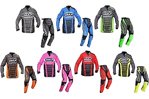 WULF ATTACK WULFSPORT LINEAR MOTORBIKE KIDS RACE SUIT New 2022 Motocross Quad Enduro ATV MX Pit Sport Junior Pant Shirt Kit (Black,5-7 years)