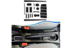 SXCY per Fiat Panda 2021 2022 2023 Tappetini Antiscivolo Fiat Panda/City Cross/Hybrid Tappetini in Gomma per Console Centrale, Porta Bicchieri, Scanalatura Porta Fiat Panda Accessori (bianco)