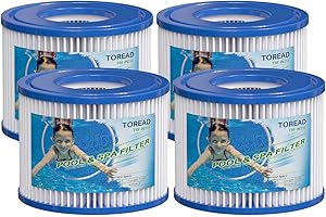 TOREAD Type V1 Filter Replacement Hot Tub Spa Filters, Compatible for Lay-Z-Spa, Coleman SaluSpa 90352E, Pack of 4