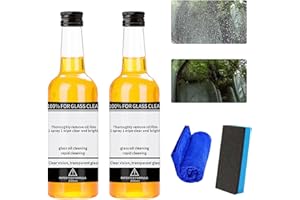 HIDRUO Oil Film Remover for Glass, Car Windshield Cleaner, Water Spot Remover for Glass Surfaces, Quickly and Easily Restore Glass Clarity, Glass Cleaner for Home and Auto Windows Cleaning (2PCS)