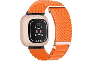 BIRDTOBR Bracelet Compatibilité avec Fitbit Versa 4/ Versa 3, Respirant Bracelet Tressé Nylon Sport Bracelets pour Hommes Femmes avec Crochet en G Compatibilité avec Fitbit Sense 2/ Sense