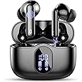 Wireless Earbuds, Bluetooth 5.4 Headphones In Ear with 4 ENC Mic, 2025 Wireless Earphones Noise Cancelling Deep Bass, LED Display, Bluetooth Earbuds 36H Playtime, IP7 Waterproof Ear buds, USB-C, Black