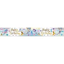 Shimmering Mermaid Happy Birthday Foil Banner - Discount Party Supplies