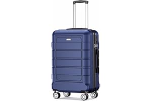 SHOWKOO Valise Rigide Extensible PC+ABS Légère Durable Trolley Sets de Bagages Cabine avec 4 roulettes Silencieuses à 360° et Serrure TSA