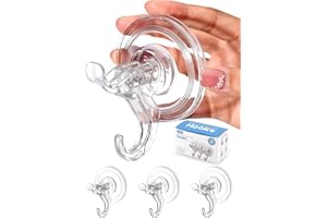 Anteabee 3 Pack Suction Cup Hooks, Clear Suction Cup Hanger, Wreath Hanger, Removable Small Suction Cups for Shower, Bathroom, Glass, Door, Windows, Kitchen-Max Hanging up to 5KG on Smooth Surface