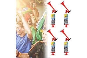 JazRvr 4 Stück Airhorn, Manuelle Druckluft Fanfare Tröten Zum Anfeuern, Signalhorn Für Fußballspiele Und Outdoor-Sicherheit, 14 cm Kompakt Und Tragbar