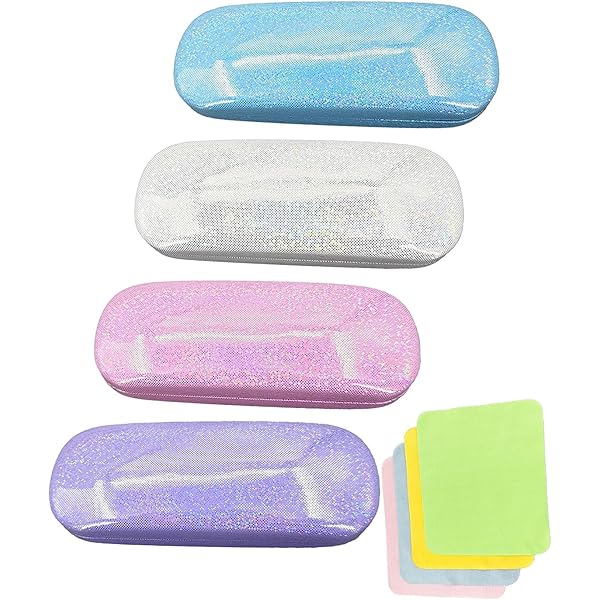 Custodie Per Occhiali Rigide 3 Pezzi - Astucci In Pelle Con Panno Di Pulizia, Colorate E Fashion - Foto 4