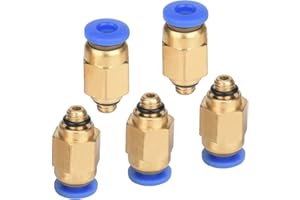SUKUDON Conector rápido, 5 unidades, rosca neumática (M5 x 4 mm)