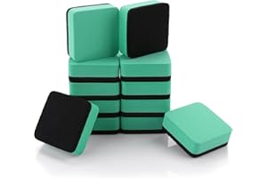 cobee Magnetischer Whiteboard Schwamm, 12 STÜCKE Mini Whiteboard Radierer mit dickem Filzpad Trockenlöscher Tafelreiniger Wischer zum Reinigen von trocken abwischbaren Tafeln geeignet (Grün)