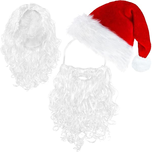 Weihnachtsmann Kostüm-Set – Perücke, Bart, Mütze & Brille, Perfekt Für Partys & Rollenspiele