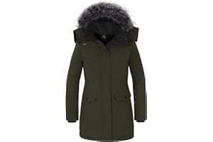 Wantdo Abrigo de Invierno Cálido para Mujer Chaqueta Abrigada a Prueba de Viento para Exteriores Chaqueta Acolchada de Algodón Parka Clásica Larga Gruesa