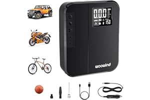 Woowind DP3 Gonfleur de Pneus Compresseur d'air Portable, 12V Pompe Pneu de Voiture et Pompe Air sans Fil pour Les Pneus de Voiture, Moto, Scooter, Dirtybike et Ball