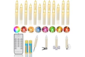 ‎ZIYOUDOLI ZIYOUDOLI 10/20/30er LED Weihnachtskerzen mit Fernbedienung Timer Dimmbar, Christbaumkerzen Kabellose Weihnachtsbaumkerzen für Weihnachtsbaum Weihnachtsdeko Hochzeit (20stück)