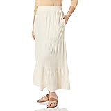 Amazon Essentials Gonna Lunga a Balze in Tessuto con Elastico in Vita Donna