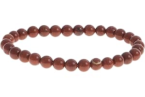 GARAULION Bracelet Pierre Naturelle | Haut de Gamme | Bijoux Femme Homme Couple |Perle semie précieuse | 6mm | Marque française | Satisfait ou remboursé | (Jaspe rouge)