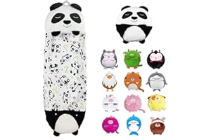 QIANYUANYY happy nappers sleeping bags for kids Plush toy cosy sleeping bag fluffy pillow collapsible portable kids sleeping bag happy napper