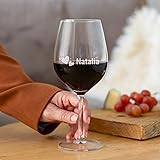 YourSurprise Bicchiere da Vino Personalizzato con Nome - Calice da Vino Rosso Inciso con Nome: Personalizzabile con Testo, De