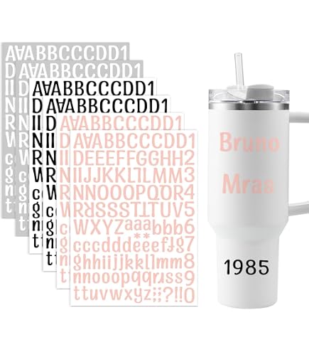 10 Bögen Glitzer-Buchstaben-Aufkleber – Selbstklebend, Vinyl, Bunt Für Stanley Cups & Basteln