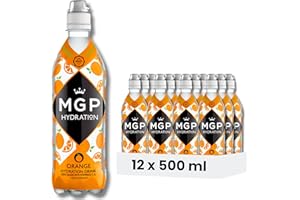 MAX GOLF PROTEIN MGP Sugar Free Hydration Drink With Essential Vitamins, Pack of 12, Sports Recovery Electrolytes, Low Carbs, Fat & Gluten Free, Vegan Friendly, Vitamin C, B3, B5, B1, B6, B12, D3 Supplement, Orange
