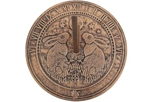 Something Different Wholesale Cadran solaire en terre cuite lièvre regardant la lune – Finition bronze rustique pour charme