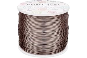 BENECREAT 150m 1mm Filo di Alluminio per Gioielli Filo Metallico Colore Cammello per Fabbricazione Braccialetti, Pendenti, Artigianato Calibro 18