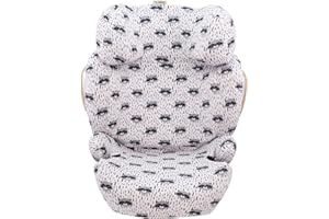 JYOKO Kids Funda algodón para Silla de Coche Compatible con Cybex Solution Q2 Fix, Q3 Fix y Cybex Z Fix (Raccoon)