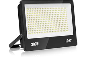HAPYLUMI Projecteur LED Exterieur 300W, 30000LM Spot LED Extérieur Puissant, 6500K Blanc Froid Eclairage Sécurité IP67 Imperméable pour Jardin, Patio, Garage, Terrasse, Entrepôt