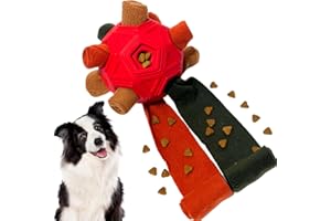CIIVURR Schnüffelball für Hunde Hundespielzeug Unzerbrechlich Upgrade Interaktives Spielzeug Snuffle Training Tragbarer Haustier Puzzle Snuffle Ball Toy für Kleine Mitte Groß Hunde (Herbstrot)