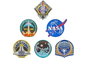 ZCKETO 6 Pcs NASA Exploration Spatiale Patch avec Crochet et Boucle, Emblème de la NASA Patch Tactique Signes Applications Emblème pour Chapeau, Sac à Dos, Veste, Vêtements
