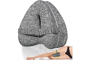 Cozy BoSpin Kniekissen, Memoryschaum, Keilkissen zum Schlafen, Beinschmerzen, Knieschmerzen, Gelenkschmerzen und Schwangerschafts-Beinkissen für Seitenschläfer (grau)